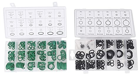 Janasiba 495 Stück, 36 Größen, O-Ring-Set, metrisch, schwarz und grün, O-Ring, Gummidichtung, O-Ring, Dichtungswiderstand, 270 Stück + 225 Stück