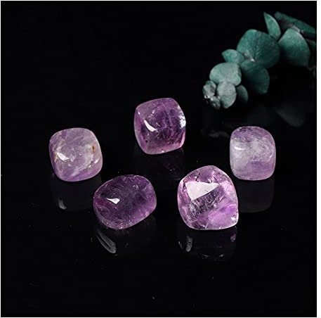 TCYNNQVD Natural Crystal Square Amethyst Stone Rose Quartz Crystals Stone Tigereye Crystal Home Garden Decoration Reiki Crystals (Color : Amethyst Stone, Size : 2pcs)