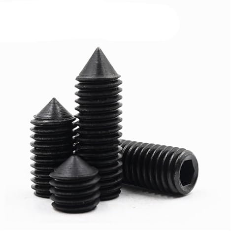 CLENEA M2 M2.5 M3 M4 M5 M6 M8 M10 Grade12.9 Schwarzer Kohlenstoffstahl Innensechskant mit Kegelspitze Madenschraube Bolzen mit konischem Ende 1St(3MM_M8)