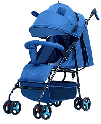 ZONABSQQ Kinderwagen Tragbarer und Faltbarer Reisekinderwagen, Multi-Positions-Rücklehne, Drehgriff, 5-Punkt-Gurt, Aufbewahrungskorb, 4 Farben Komfort und Sicherheit