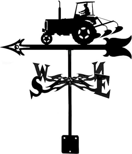 Wetterfahne, Bauernhof-Traktor-Ornament, Wetterhahn aus Edelstahl, Windrichtungsanzeiger, Szene, Garten-Wetterfahne, Messwerkzeuge mit Rostschutzbeschichtung, korrosionsbeständig(A)