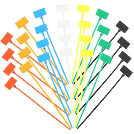 Artibetter 250stücke Nylon-kabelbinder Mit Markierung Kabelbinder Aus Nylon Kabelbinder Mit Etiketten Für Kabelorganisation Selbstsichernde Mit Laschen