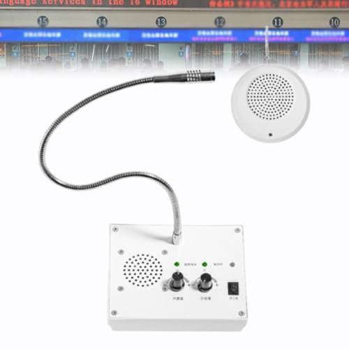 Window Speaker Intercom, 2 Way Anti-Interference Intercommunication Microphone Counter Intercoms for Business, Bank, Office, Hospital, Store, Station, School, Counter