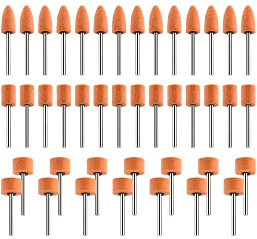 42 Pcs Grinding Wheel Head,Abrasive Mounted Stone Grinding Wheel Head,Mounted Grinding Stone Set, Sanding Drill Bits with 1/8 Shank for Grinding Deburring Polishing