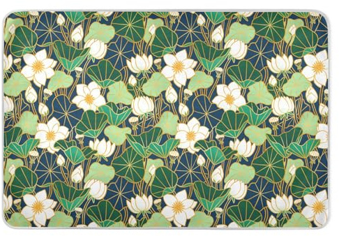 Green Lily Pond Extra Large Resuable Training Pee Pads for Kids Water Resistant Flat Crib Pads Changing Diaper Pads for Kids Adults Pets 52 L x 34 W