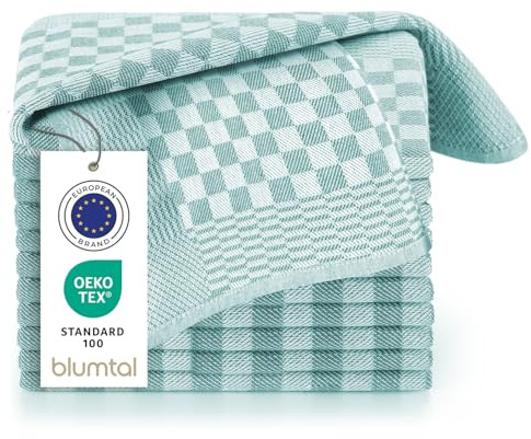 Blumtal Geschirrtücher Baumwolle 50x70 cm im 5er Set - Oeko-TEX zertifizierte Küchentücher - extrem saugstarke Geschirrhandtücher - Küchenhandtücher waschbar 95 °C - Geschirrtuch Grün Mint