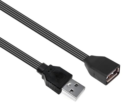 HINAYOSAN Flat Data Line USB 2.0 Extension Cable 90 Degree/Straight Head Male To Female For Efficient Charging And Data Transfer