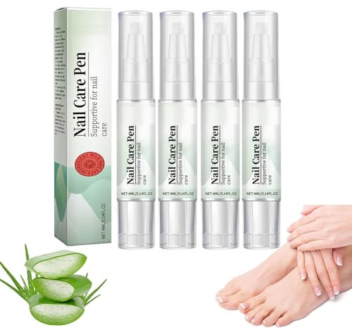 Nail Care Pen, 4 Stück Nagelpflege Stift, Nail Care Pen für Gepflegte Fingernägel & Fußnägel, Nagelpflegestift mit Teebaumöl, Vitamin E & Aloe Vera zum Nagelpflege für Fingernägel & Fußnägel