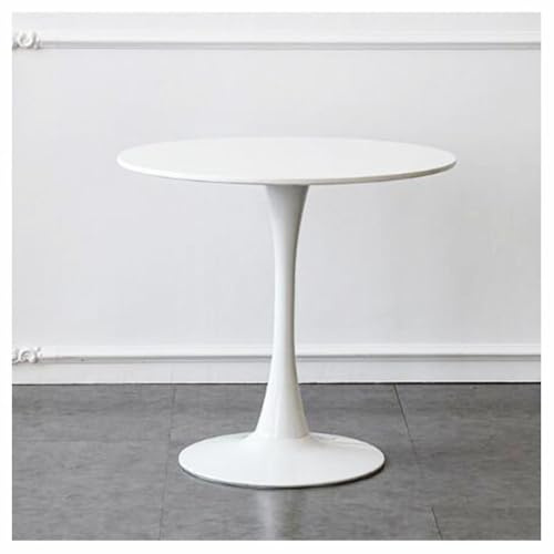 Table de salle à manger ronde moderne 50 cm Blanc MDF Design tulipe Petit meuble de cuisine salle à manger