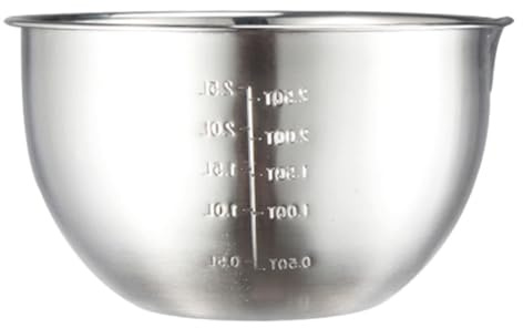 VALICLUD Bol à Mélanger Inox Avec Échelle Et Bec Verseur Saladier De Cuisine Multifonction Pour Œufs Salades Et Pâtisserie Bol Robuste Finition Brillante