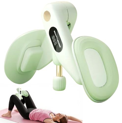 PLLYPE Oberschenkeltrainer Beckenbodentrainer für Frauen, Trainingsgerät für Weibliches Gesäß, Beintrainer Po Beinpresse Oberschenkel Beckenboden, Innere Oberschenkelübungsgeräte mit Zähler (Rosa)
