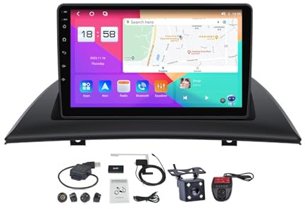 Autoradio 2 Din con schermo da 9'' Android 12 per BMW X3 E83 2003-2011 navigatore satellitare ricevitore audio integrato supporto CarPlay Android Auto/radio FM/AM/controllo vocale/vivavoce Bluetooth