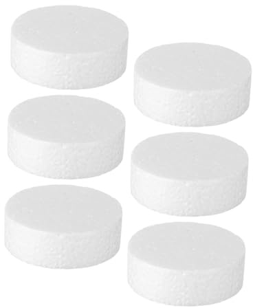 Anneome 6 Pezzi Cilindro di Schiuma Cerchi di Schiuma Rotondi per Torte Dischi Rotondi in Polistirolo Forniture Rondonde in Polistirolo