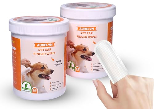 Aurelyn Dog Ear Cleaner – 100 Dog Ear Wipes Gently Remove Wax & Dirt | Ear Cleaner for Dogs UK | Ear Wipes for Dogs Biodegradable Cat Ear Cleaner Wipes