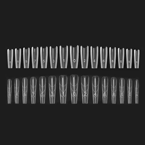 240 Pièces Formes pour Ongles Sandwich – Ongle | Pochoirs Ovales Minces en Échelle de Chien | Extensions d’Ongles Gel Français Sans Plateau en Papier | Convient aux Débutants & Durable pour Sa