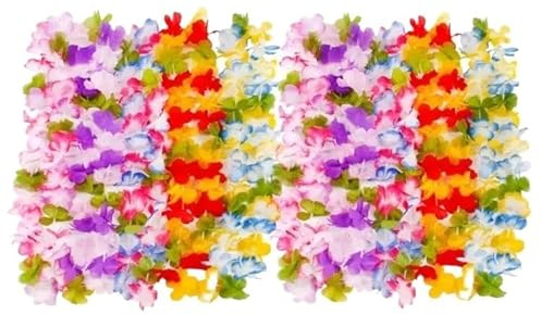 24 Stück Künstliche Blumengirlande Hawaiian Blumenkette Party Dekorationen Hawaii Favors Sommer Supplies Für Strandpartys,Zusammenkünfte(Mixed Color)