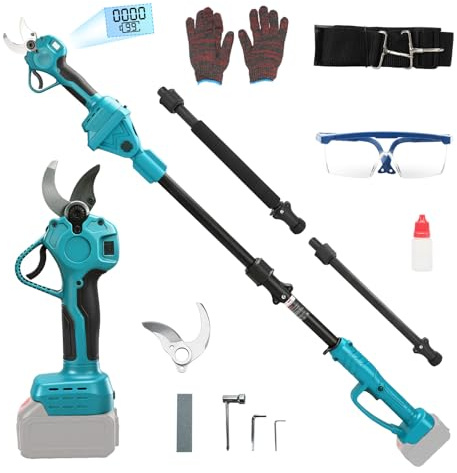 FormiPow 2-i-1 batteridriven grensax med 2 m teleskopstång för Makita 18 V batterier
