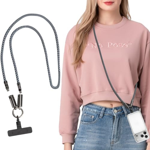 TNSLAND Telefono Cavo USB C Tracolla Smartphone Laccio Collo Universale - 240W Ricarica Veloce Tipo C a USB C Cavo Caricatore Resistente Antifurto per Viaggio Quotidiano Esterno