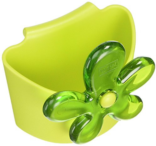 portabustina da thè/Biscotto in plastica Verde con Fiore