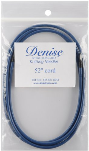 Denise Interchangeable Knit and Crochet Long Cord, 52-Inch, Blue