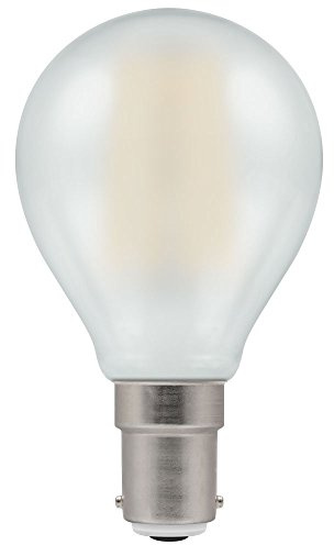 Crompton Lamps - LED Filament Round Dimmable 5W SBC-B15d Pearl Filament (40W Equivalent) 2700K Warm White 470lm - 1 bulb