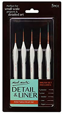 MONT MARTE Detail & Liner Pinsel-Set, Holz, Standard, L