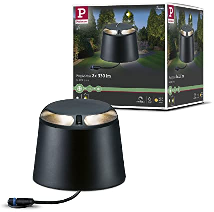 Paulmann 939.17 Luminaria de montaje sobre el suelo exterior Plug & Shine IP67 3000 K 3 W 24 V 93917 Iluminación exterior, luminaria para caminos