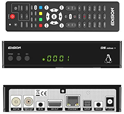 Edision OS Nino Full HD Sat-Kabel-Receiver (1x DVB-S2, 1x DVB-C, WiFi onboard, 2X USB, HDMI, LAN, Linux, Kartenleser) schwarz