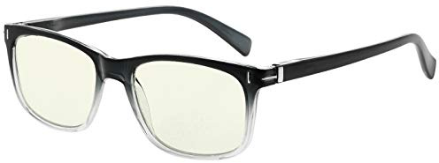 Eyekepper Mode Lesebrille mit UV-Schutz,Anti reflex Lesehilfe für Computer,Gelb getönte Gläser (Grau, 0.50)