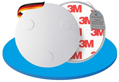 sonero MH-070 Support Magnétique pour Détecteurs de Fumée (Détecteur de Monoxyde de Carbone et Autres Produits) Diamètre 70 mm Aimants Extra-forts