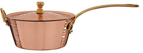 Mini Sauce Pan, Stainless Steel, Copper Finish, with Lid - Cyprus Range