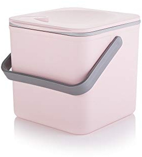 Minky Homecare Kitchen Compost Bin – Countertop Food Waste Caddy with Easy Wipe Clean Interior – Made in The UK - 3.5L (0.9 gal.) (Pastel Pink)