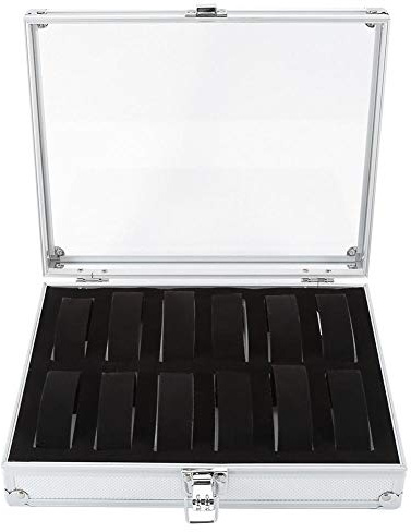 Scatola per Orologi in Alluminio, Scatola per Orologi Multifunzionale per Gioielli, Scatola per Orologi, per Uomo per Donna(12 Bits)