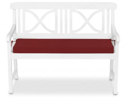 TexDeko® Bankauflage 120x48cm Sitzkissen 6cm dick Outdoor wasserabweisend Sitzpolster Bezug waschbar, robust & komfortabel (Bordeaux)