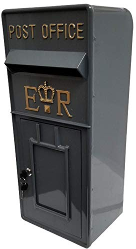 Post Box Wall Mounted Replica ER Letter Box - Grey