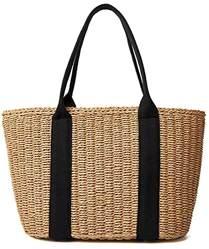 Women Small Straw Bags Summer Beach Tote Bag Handmade Woven Hobo Purse Handbag