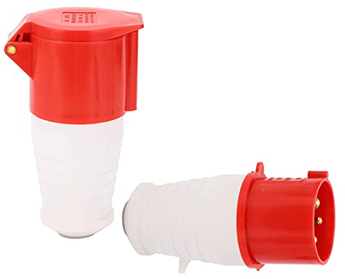 GAESHOW 3 Phase 4 Pin Waterproof Industrial Connector, Industrial Plug Coupler, IP44 Waterproof Plug Industrial Supplies Connector 380V‑415V for Agriculture Chemical Metallurgy Station