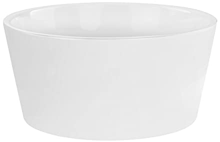 botle Keramik Glasierter Rund Topf Übertopf D 28 H 13 cm Schüssel Weiß