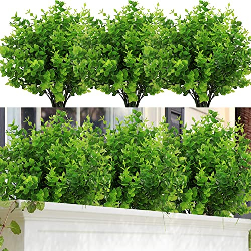 NANQWIN 12 künstliche Pflanzen, künstliche Kunststoffsträucher, UV-beständige Pflanzen, Kunststoff-Weizengras für drinnen und draußen, Hausgartendekoration (Shurb 111)