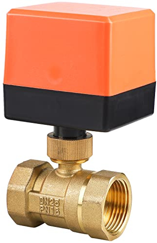 SWAWIS 2 Wege Zonenventil Kugelventil Motorkugelhahn DN25 G1 Zoll AC 230V | Elektrisches Ventil Motorventil Messing Absperr Umschalt Zweiwegeventil für Flusssteuerung 1 Stück