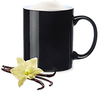 Konzept 11 - Kaffeebecher 300ml Set 2 Stk., Schwarz, Teebecher aus Keramik, Trinkbecher Set für Coffee, Tee, Große Tassen, Spülmaschinenfest