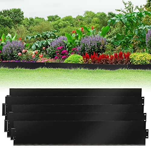 Yakimz Rasenkante, Beeteinfassung Beetumrandung 5m 10m 15m 20m 25m 30m 35m 40m 45m 50m, 100x15cm, Beetbegrenzung Rasenbleche, Gartenumrandung, Mähkante Metall Palisade Beet Rasen, Länge 15m, Höhe 15cm