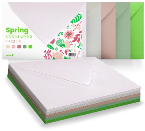 Netuno 25 Motiv-Umschläge Frühling DIN B6 125x 175 mm Umschlag-Set farbig Briefumschlag-Mix farbige Briefhüllen Kuverts Set bunte Briefumschläge farbig sortierte Umschläge für Grußkarten Osterkarten