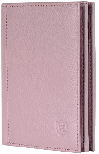 VON HEESEN® Leder Geldbörse mit Münzfach & RFID Schutz Herren & Damen - Echtleder Geldbeutel für Männer & Frauen - Portemonnaie Brieftasche Wallet Portmonee (Lavendel)