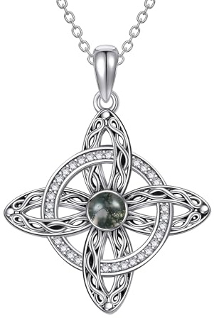 VENACOLY Hexenknoten Kette 925 Sterling Silber Hexen Knoten Anhänger Halskette Irischer Muttertag Schmuck Geschenk für Damen
