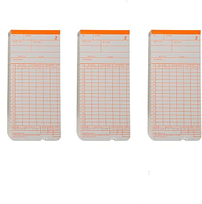 Monatliche Karten Stempelkarten 250 Stück Wochenkarte Stechuhr Karten Zeitkarten Organizer Büro Aufbewahrungszubehör 186 mm×117 mm Anwesenheitsnachweis für Stempeluhr Stechuhr Zeiterfassung