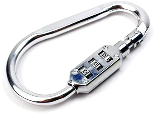 Combination Lock Padlock,Luggage Coded Lock,Code Padlock,Outdoor Hiking Bag Luggage Carabiner Lock 3 Dial Password Padlock Tool Portable Luggage Zinc Alloy Lock (Color : Silver) (C