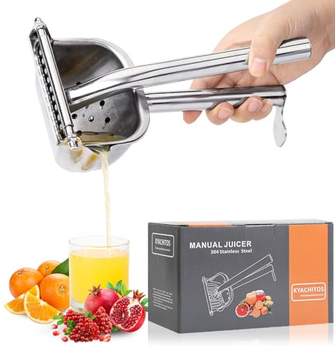 KYACHITOS Large Lemon Squeezer, 304 Stainless Steel Citrus Juicer, Heavy duty Manual Juicer For Citrus, Orange, lemon and Other Fruit