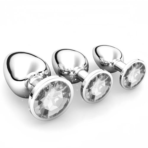 3 Pièces Plug Anal, Butt Plug en Métal, Plug Anale Débutant Sextoy, Sextoyse Couple Plaisir Homme & Femme, Grand, Moyenne, Petite, Blanc