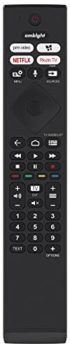 AULCMEET Ersatz-Fernbedienung 398GM10SEPHN0004SY Fit for Philips 4K UHD LED Android TV 8807 Series 86PUS8807/12 43PUS8807/12 50PUS8807/12 55PUS8807/12 65PUS8807/12 75PUS8807/12 75PUS8807 86PUS8807